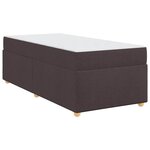vidaXL Cadre de lit avec matelas Marron foncé 90 x 200 cm tissu