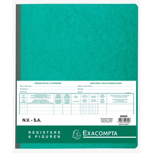 Piqûre Actionnaires N.v. - S.a. Billingue - 80 Pages - Blanc - Exacompta