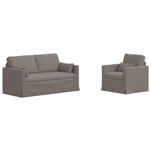 vidaXL Canapé 2 Pièces Taupe 158 x 78 x 80 cm tissu