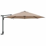 vidaXL Parasol de jardin Taupe et Noir 248 x 248 x 148 cm