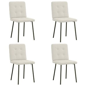 vidaXL Chaises à manger lot de 4 Crème Velours