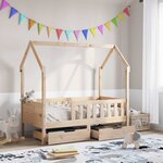 vidaXL Cadre de lit enfant avec tiroirs sans matelas 70x140 cm bois