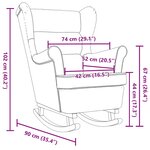 vidaXL Chaise à bascule gris clair 74x90x102 cm tissu
