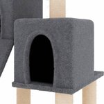 vidaXL Arbre à chat avec griffoirs en sisal Gris foncé 82 cm