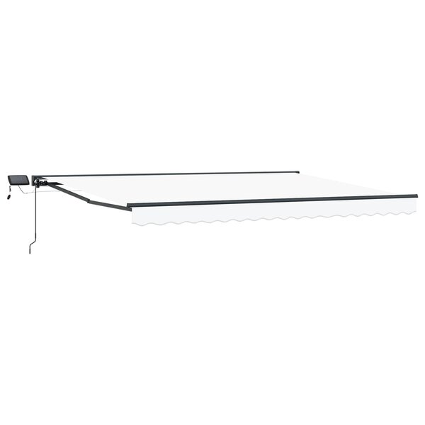 vidaXL Cadre de store manuel avec LEDs Blanc et anthracite 4 × 3 5 m