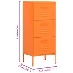 vidaXL Armoire de rangement Orange 42 5x35x101 5 cm Acier