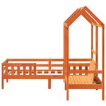 vidaXL Ensemble de lit et de banc avec toit 90x200 cm bois pin massif