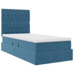 vidaXL Lit avec rangement et matelas Bleu foncé 90 x 190 cm Velours