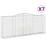 vidaXL Paniers à gabions arqués 7 Pièces 400x50x160/180 cm fer galvanisé