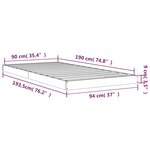 vidaXL Cadre de lit blanc 90x190 cm simple bois massif de pin