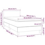 vidaXL Sommier à lattes de lit avec matelas et LED Vert foncé 90x200cm
