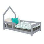 Lit cabane enfant POPPI 120 x 200 gris 2