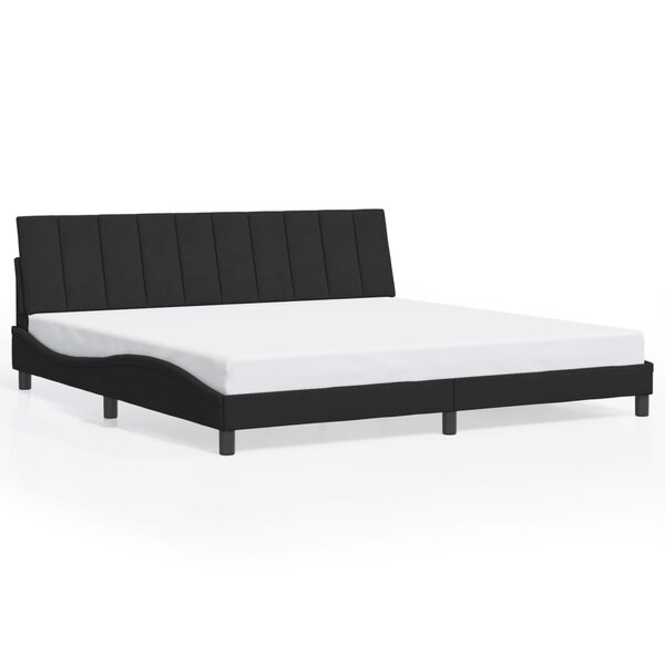 vidaXL Cadre de lit sans matelas Hanko noir 200x200 cm velours