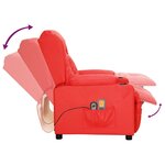 vidaXL Fauteuil de massage électrique Rouge Similicuir