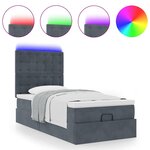 vidaXL Cadre de lit ottoman avec matelas gris foncé 80x200 cm velours