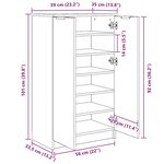 vidaXL Cabinet à chaussures avec étagère Chêne noir 59 x 35 x 100 cm