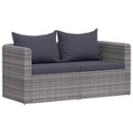 vidaXL Canapés d'angle de jardin 2 Pièces Gris Résine tressée