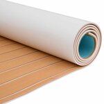 vidaXL Tapis de bateau Rayé Marron et blanc 240 x 90 cm EVA