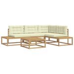 vidaXL Ensemble de canapés d'extérieur 5 pc Blanc Polyester