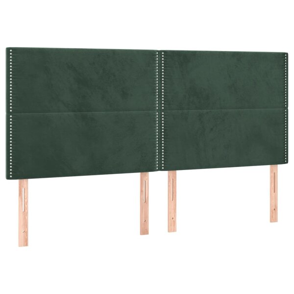 vidaXL Têtes de lit 4 Pièces Vert foncé 90x5x78/88 cm Velours