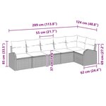 vidaXL Ensemble de canapé de jardin 6 Pièces Gris clair Poly rotin