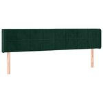 vidaXL Tête de lit à LED Vert foncé 163x16x78/88 cm Velours