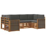 vidaXL Ensemble de canapé d'angle 5 Pièces Naturel et Anthracite