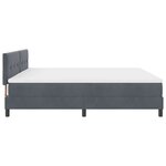 vidaXL Lit à ressorts avec tête de lit Gris foncé 200 x 200 cm Velours