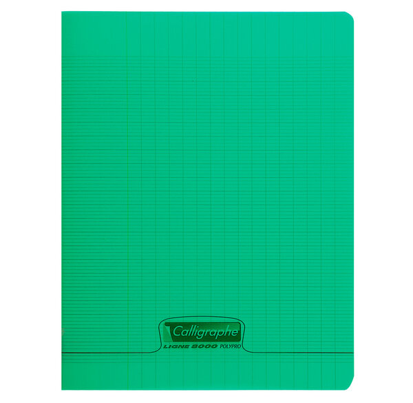 Cahier piqué POLYPRO 24x32 cm 48p séyès 90g Vert CALLIGRAPHE