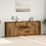 vidaXL Buffets 3 Pièces vieux bois 60x30x70 cm bois d'ingénierie