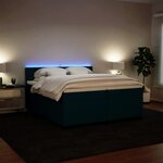 vidaXL Sommier à lattes de lit et matelas Bleu 200x200 cm velours