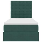 vidaXL Lit avec rangement et matelas Vert foncé 90 x 200 cm Velours