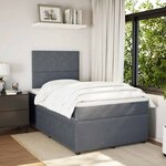 vidaXL Sommier à lattes de lit et matelas Gris foncé 120x200cm Velours
