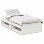 vidaXL Lit de jour avec matelas blanc 80x200 cm bois de pin massif