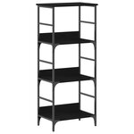 Bibliothèque vidaXL Noir Chêne 50x33x117 5 cm Bois d'ingénierie et Acier