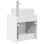 vidaXL Vanité de lavabo mural Blanc brillant 49 5 x 41 x 63 cm