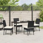 vidaXL Ensemble de Salle à Manger de Jardin 5 Pièces Noir Poly Rattan