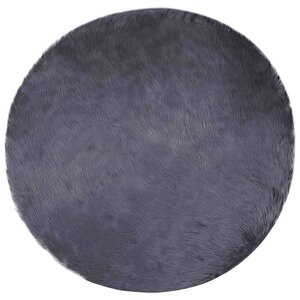 vidaXL Tapis en Peau de Mouton Synthétique Anthracite 120 x 120 cm