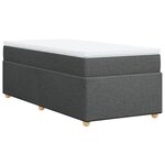 vidaXL Sommier à lattes de lit avec matelas Gris foncé 100x200cm Tissu