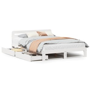 vidaXL Cadre de lit sans matelas blanc 140x200 cm bois de pin massif
