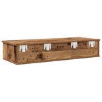 vidaXL Étagère murale avec tiroirs vieux bois bois d'ingénierie