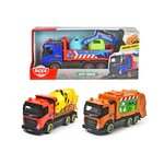 Dickie 203744014 - 1 de 3 camions différents  bétonnière  camion de recyclage ou ramassage d'ordures  avec mécanisme à friction