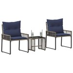 vidaXL Ensemble de meubles d'extérieur 7 Pièces Gris et bleu marine