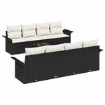 vidaXL Ensemble de canapé de jardin avec coussin 9 Pièces Noir et Crème
