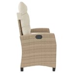 vidaXL Banc inclinable de jardin avec coussins beige résine tressée
