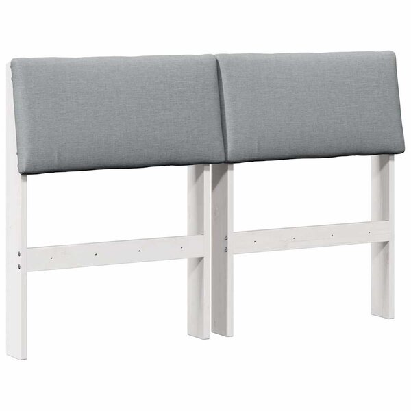 vidaXL Tête de lit capitonnée Gris clair 120 cm Pin massif