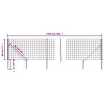 vidaXL Clôture en treillis métallique et piquet d'ancrage vert 0 8x25m