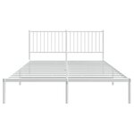 vidaXL Cadre de lit métal sans matelas et tête de lit blanc 150x200 cm