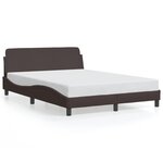 vidaXL Cadre de lit sans matelas marron foncé 140x200 cm tissu