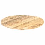 vidaXL Dessus de table Bois de manguier solide Rond 15-16 mm 50 cm